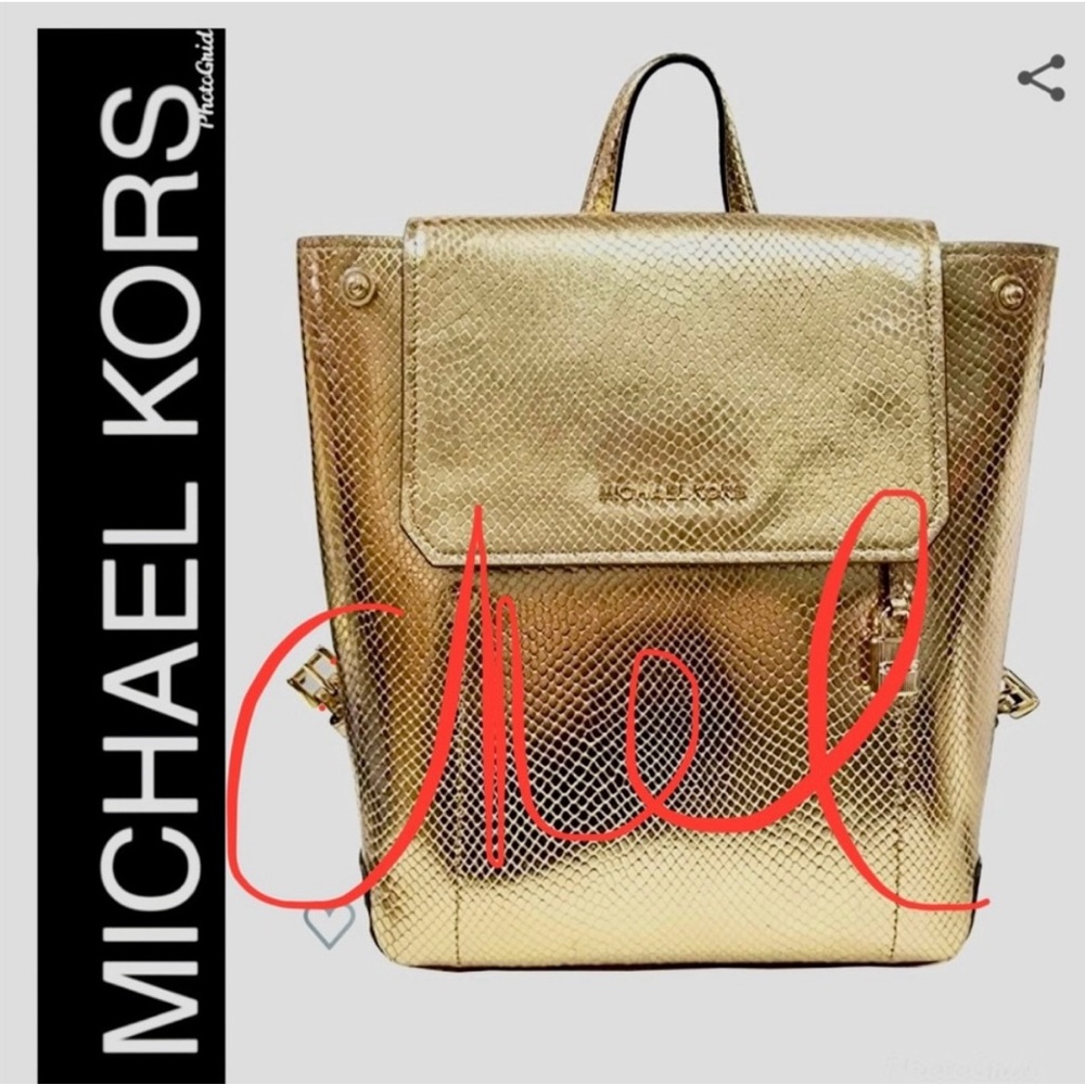 Michael Kors Metallic Gold Backpack